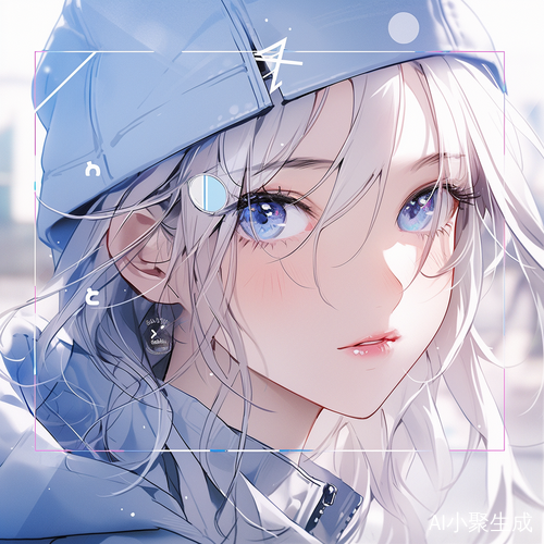 雾霾蓝色的高级感女生