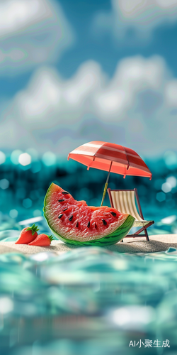 卡通风格的夏日西瓜世界