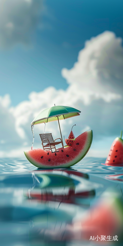卡通风格的夏日西瓜世界