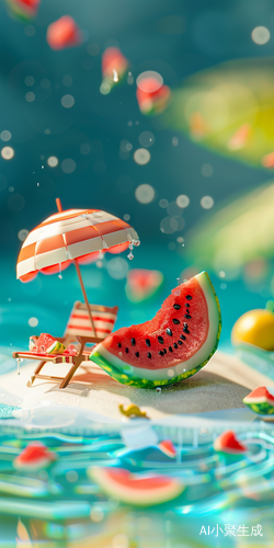 卡通风格的夏日西瓜世界