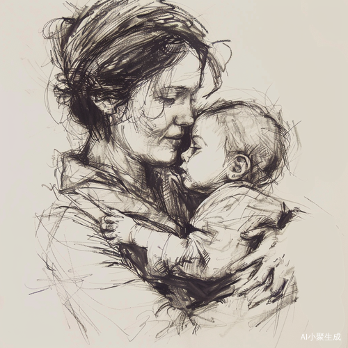 母爱牵手 暖心画卷