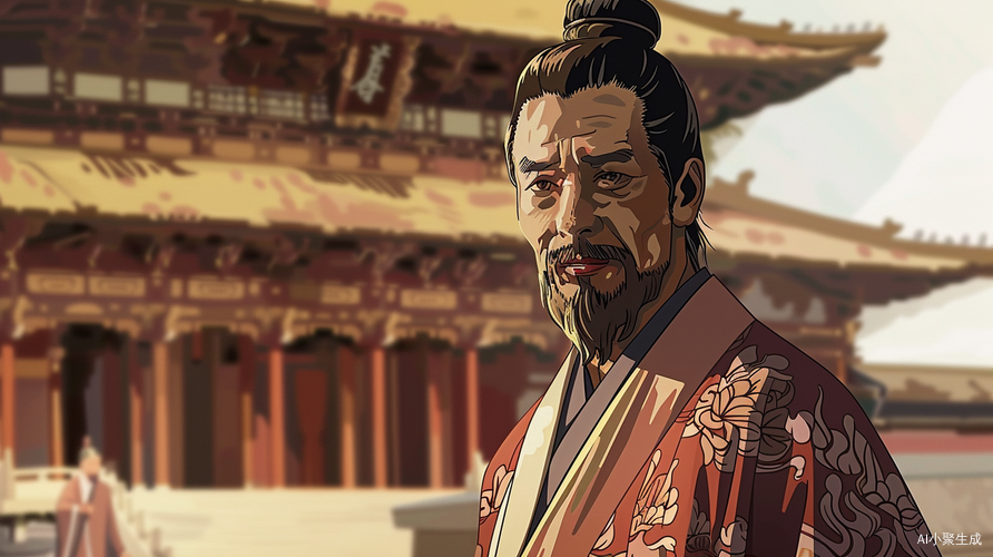 东方古代男子皇宫广场慷慨演讲