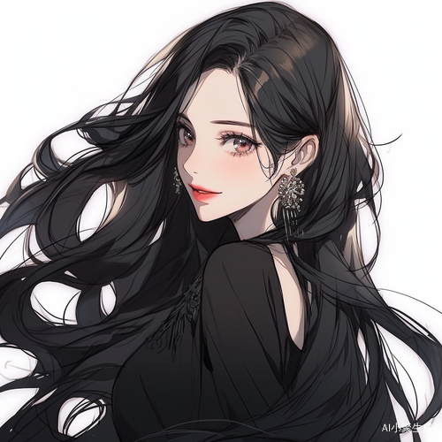 黑长发温柔成熟