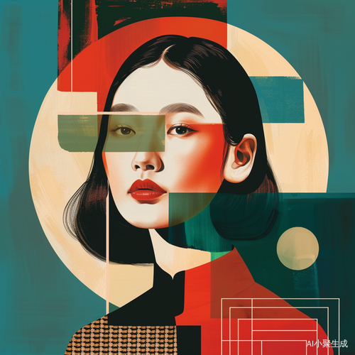 中国女性抽象设计感海报封面