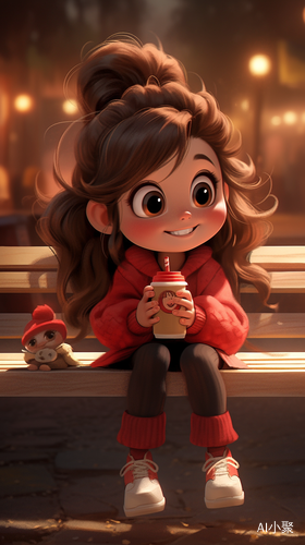 Sunshine Smile: A Cute Little Girl in 3D Cartoon Style