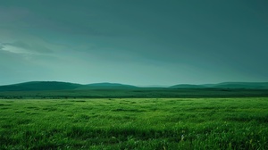 写实风格的草原与天空