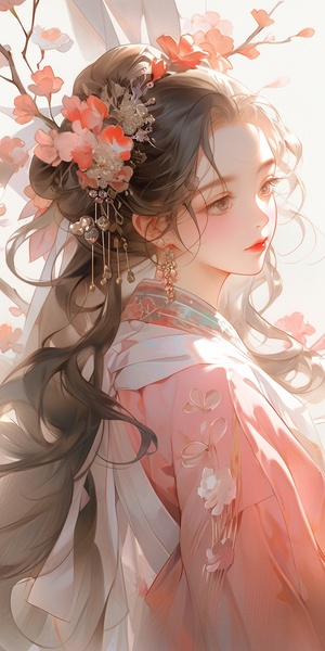 桃花眼女子，美如仙境