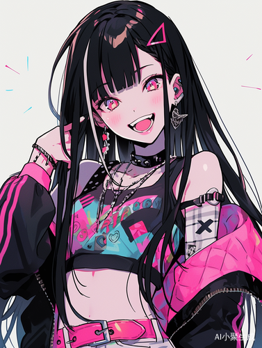 微笑的黑发女孩