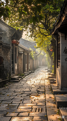 Charming Alley of Jiangnan with Antique Buildings