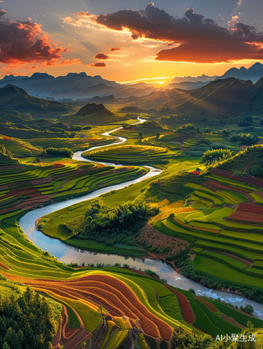 Dreamy Rural Landscape Painting