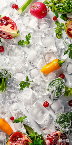 Frozen Vegetables in Ice Cubes Composition