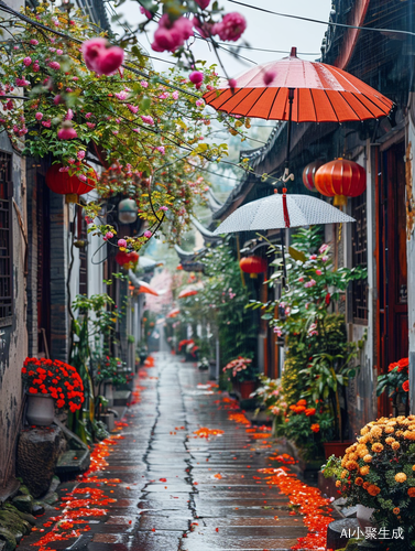 江南古镇大雨花海