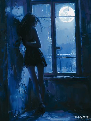 Elegant Moonlit Portrait of a Girl in Photography Style