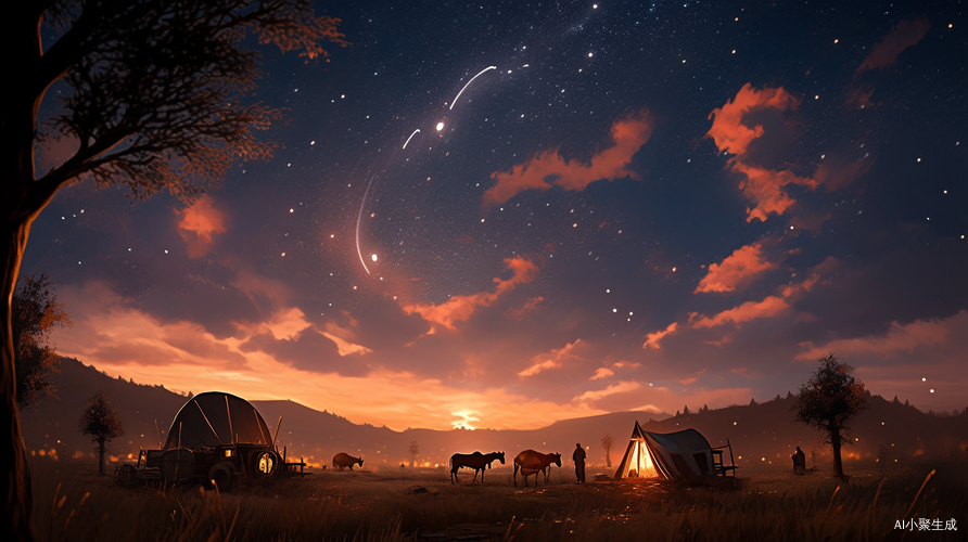 Astral Prairie Night in Ultra-wide Angle Photographic Style