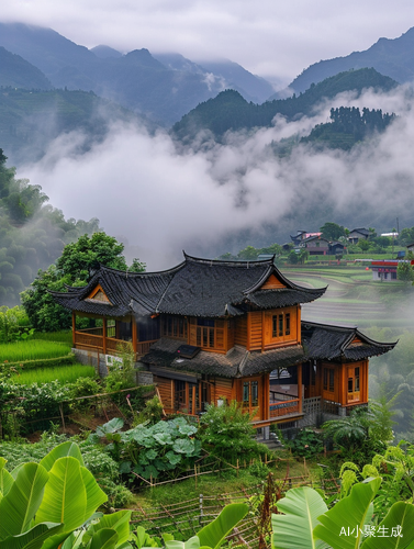 Luxurious Waterfront House Surrounded by Green Rice Fields