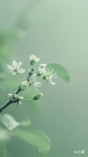 清新治愈梨花渐变背景