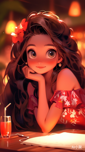 Dreamy Chinese Art Style Girl in Disney Pixar Animation