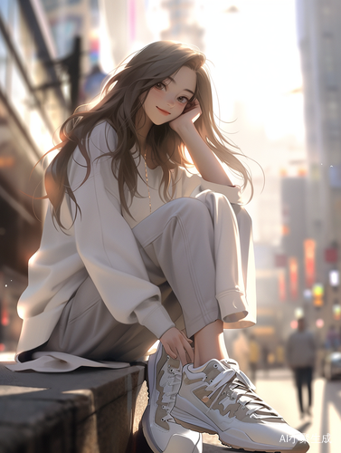 灿烂笑容的中国女孩半身像