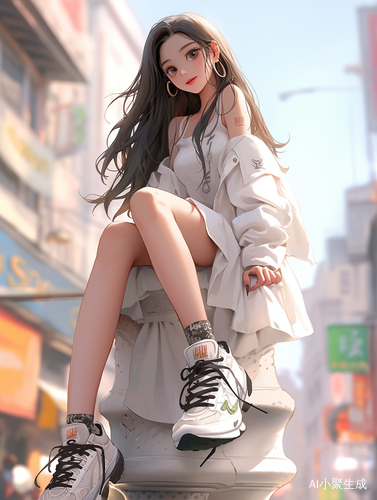 灿烂笑容的中国女孩半身像