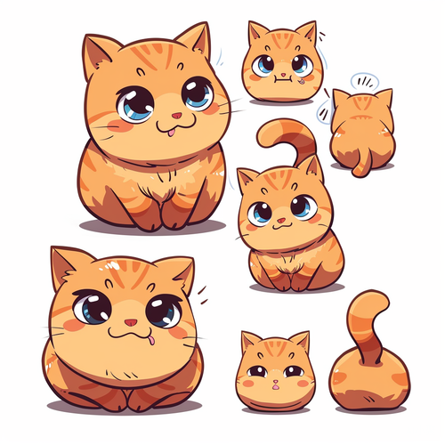 Kawaii Fat Ginger Kitten by Akira Toriyama