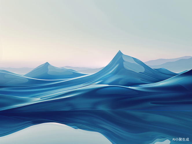 Luminous 3D Mountainous Terrain in Serene Maritime Style