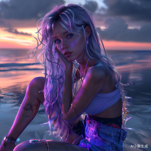 梦幻战斗姿态的美少女