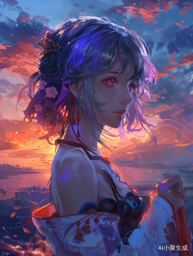 夜幕下的美少女战斗姿态
