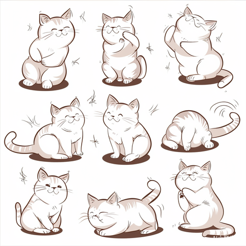 可爱小猫-九姿势表情插图