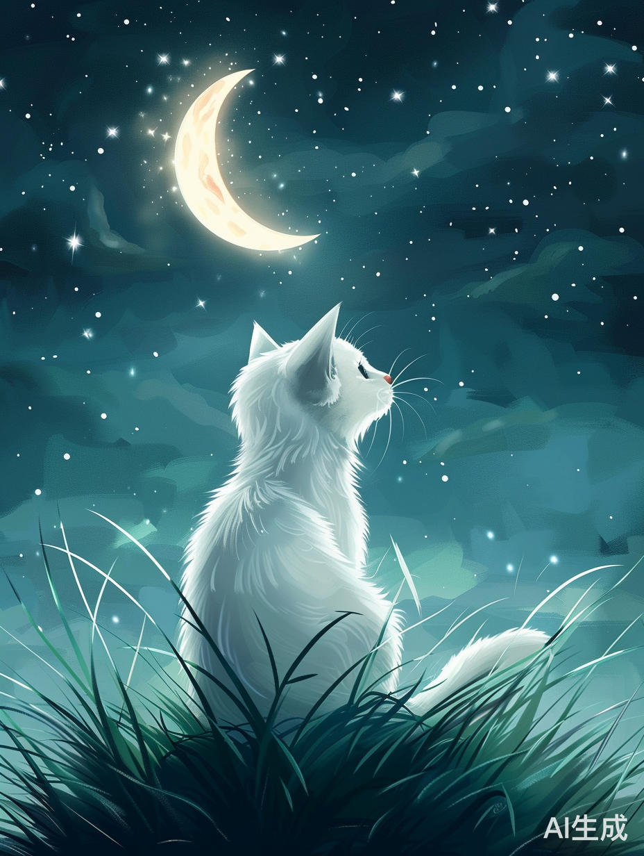 银渐层猫咪草地特写