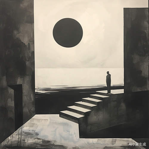Solitude in Abstract: A Monochrome Composition