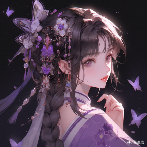 紫色古风汉服繁华