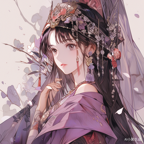 紫色古风汉服繁华