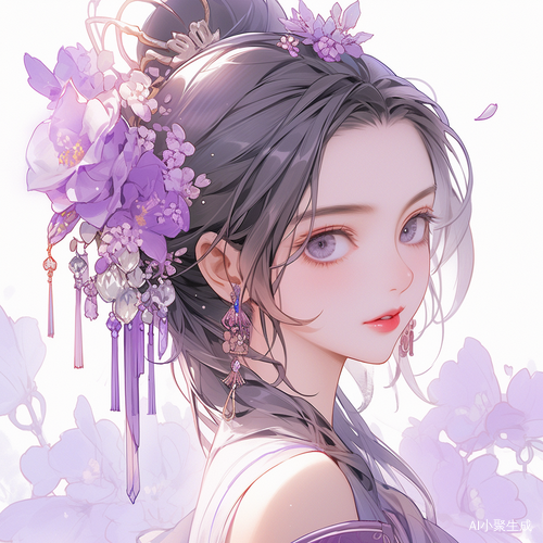紫色古风汉服繁华