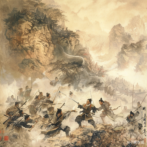 中国风唐刀战士战场杀敌