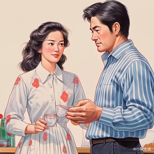 中年恩爱夫妻家中共享美好时光