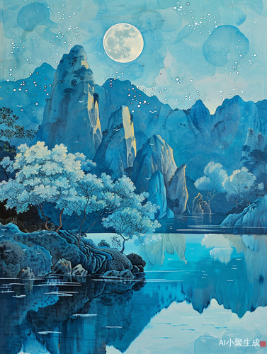 江南乡村美景：绿树成荫，山环溪流，鸟鱼蝶舞