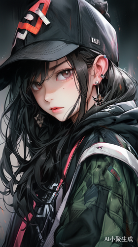 Anime Girl Graffiti: Ultra-Detailed Portraits in Dark Colors