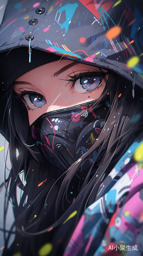 Anime Girl Graffiti: Ultra-Detailed Portraits in Dark Colors