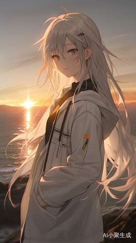 清冷海边少女