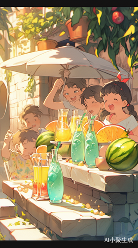 夏日慵懒治愈风格——日光下的老城墙插画
