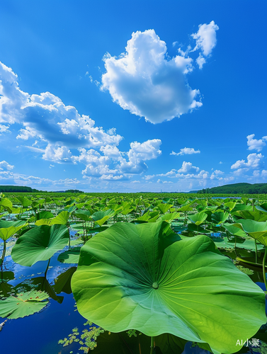 清新生机：荷塘摄影视角广角微距