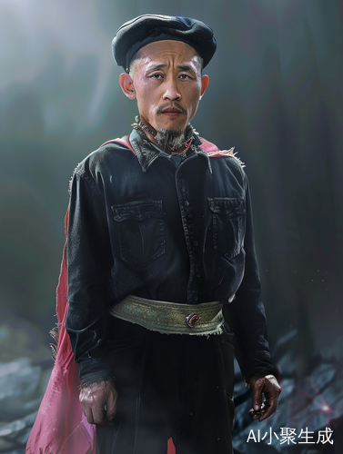 未来感远景下的酷炫超级英雄全身照