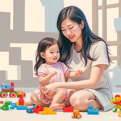 温馨可爱的中国母女亲子时光