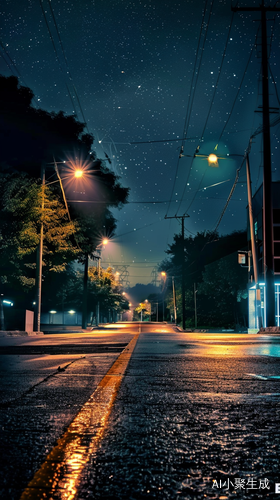 夜晚马路暗流浪