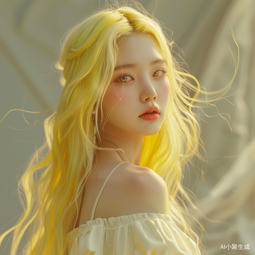 淡黄色长发的无辜表情
