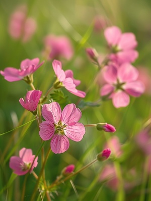 Photo of Pink Wild Cress flower, with green leaves in the background, taken close-up in high definition with a Canon EOS R5 camera. 实拍摄影