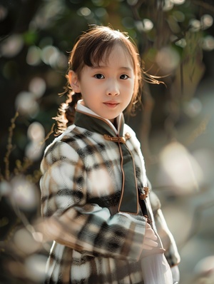中国女孩黑色头发小时候照片