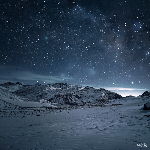 雪山之夜星空