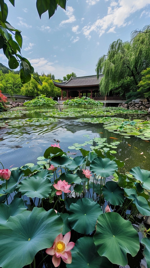 水系还孕育了丰富的水生生态，莲花、芦苇等水生植物点缀其间，鱼儿穿梭其中，为这静态的画卷增添了几分生机与活力。大唐芙蓉园的水系，以其独特的魅力，让每一位踏入其中的游客，都能感受到那份来自盛唐的温婉与灵动。