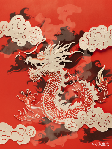 龙云极简传统剪纸无背景